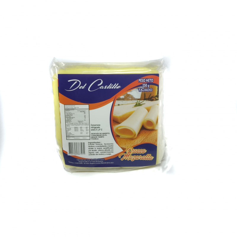 Queso mozzarella tajado x250g